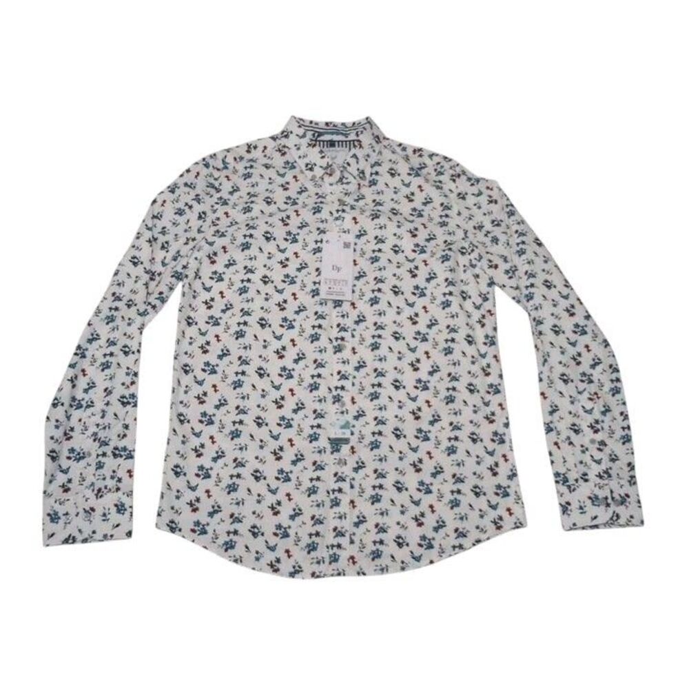 Denim & Flower Men's Small Shirt NEW WITH TAGS Floral Natural‎ Fiber Long Sleeve